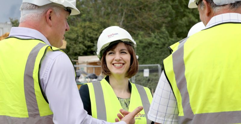Bridget Phillipson MP visits Karbon Homes’ new affordable housing development in Houghton