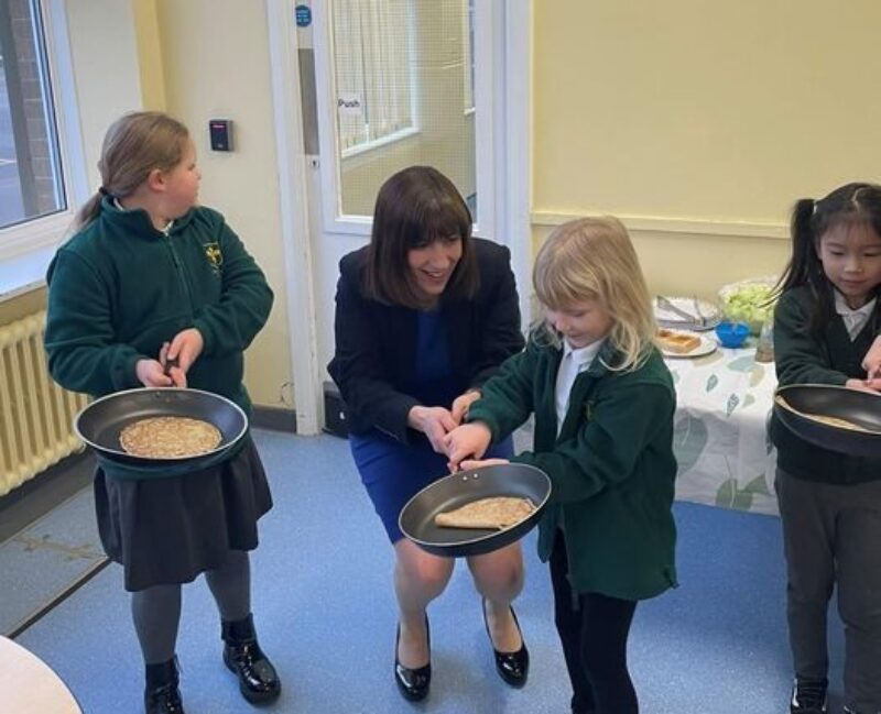 Bridget Phillipson MP visits breakfast club on Pancake Day