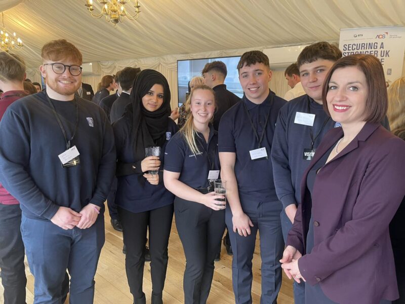 Bridget meeting apprentices from Rolls Royce in Parliament.