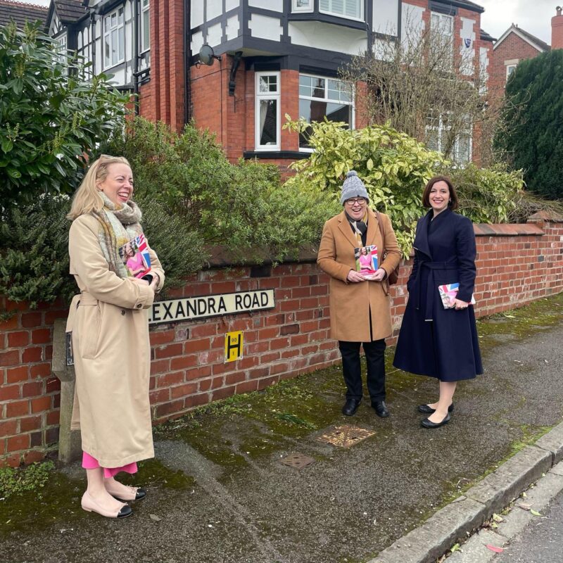 Bridget Phillipson with Sarah Hall and Maria Eagle MP in Warrington South