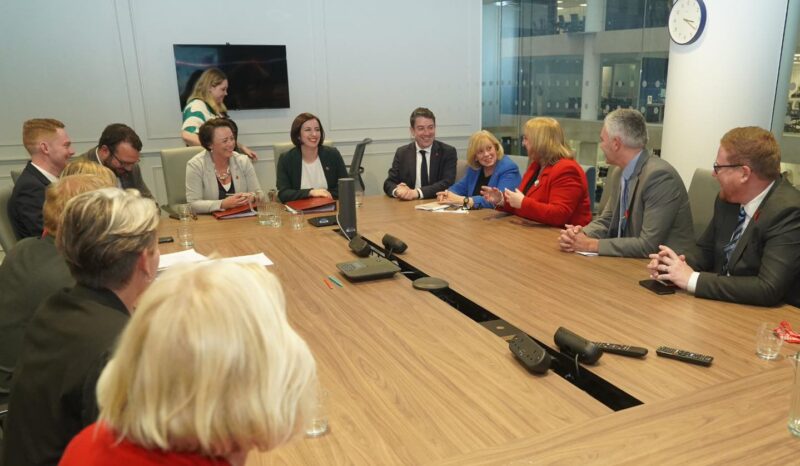 Bridget (middle) with North East MPs in the Department for Education