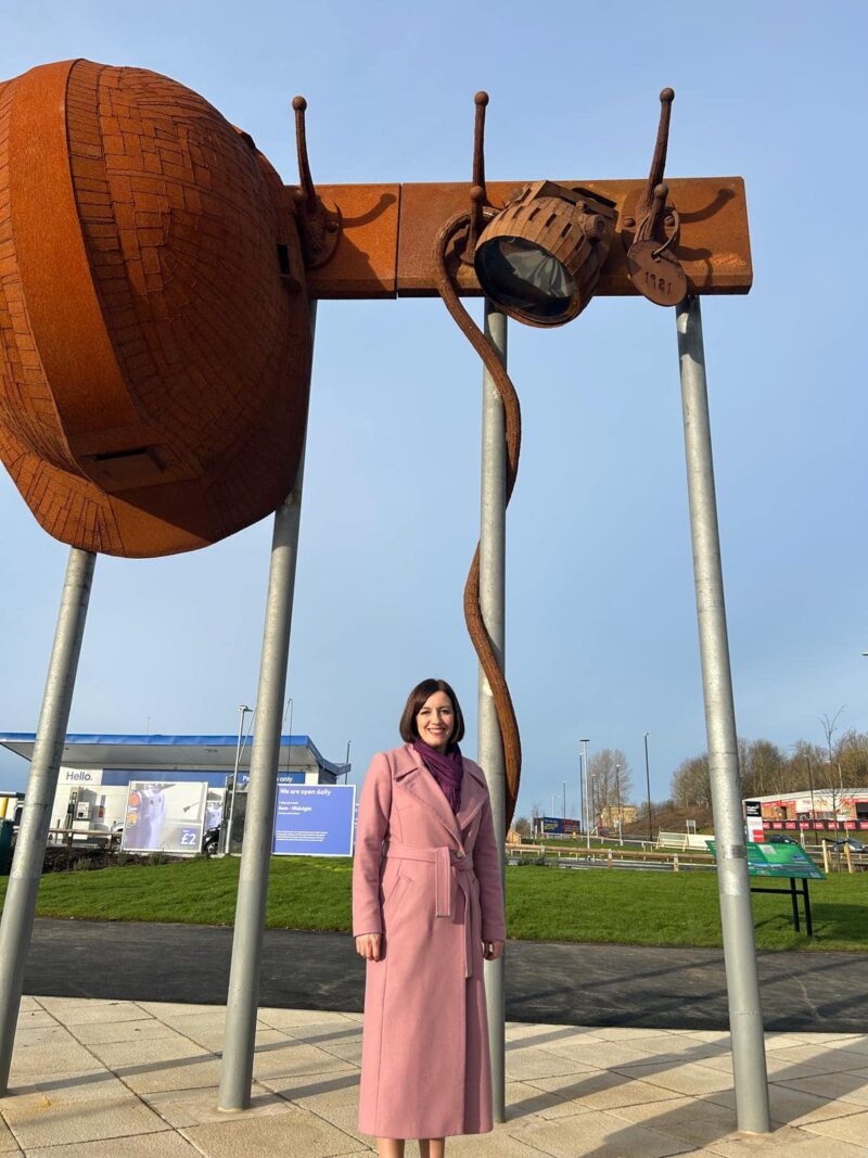 Bridget with the Shifting Times landmark