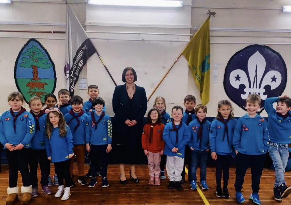 Bridget (middle) with the 1st Houghton Beavers