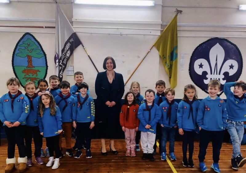 Bridget (middle) with the 1st Houghton Beavers