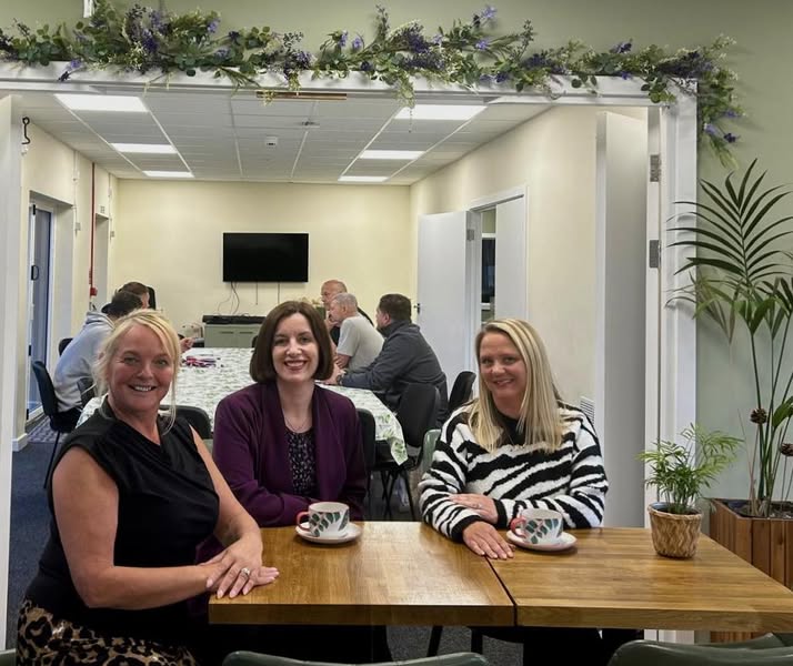 Bridget (centre) at the Pavilion's Evergreen Cafe with Karen and Hazel