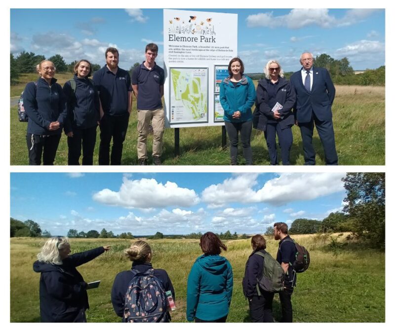 Bridget (third from right) in Elemore Park with staff from Durham Wildlife Trust 