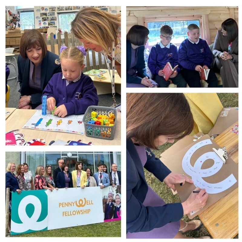 Bridget with pupils and staff at Academy 360 in Pennywell 