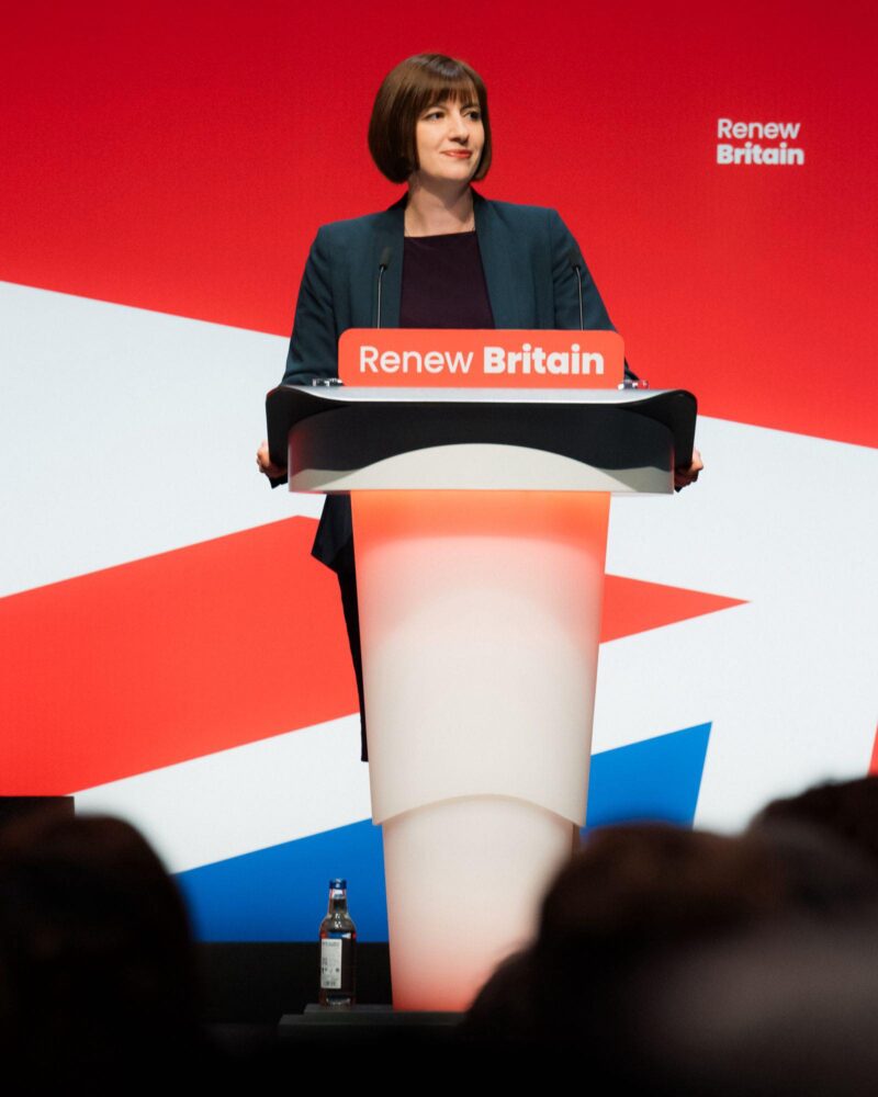Bridget speaking at Labour Party Conference.