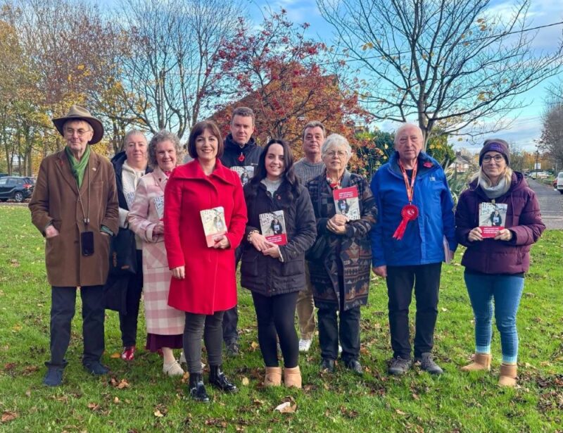 Bridget (left of centre) with candidate Lauren Laws (centre) and local Labour volunteers