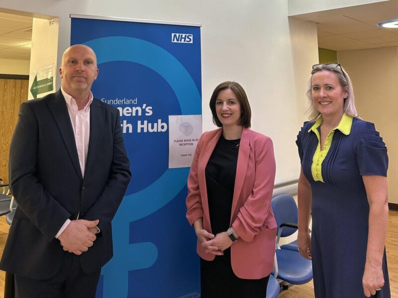 Bridget (centre) with Claire Riley, Chief Corporate Services Officer for the North East and North Cumbria Integrated Care Board (right) and Scott Watson, Scott Watson, South Tyneside and Sunderland Delivery Team (left)..
